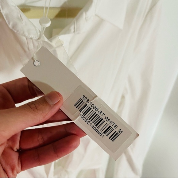 NWT Jonathan Simkhai Colbi Cotton Poplin Mini Shirt Dress White Preppy Medium - Picture 4 of 9